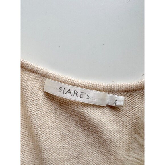 Girls' SIARE'S Beige Rabbit Fur Wool Knit Vest - Picture 8 of 11